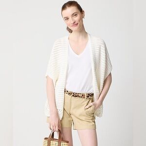 J Crew Women’s Cotton Pointelle Knit Open-Front Sweater OS